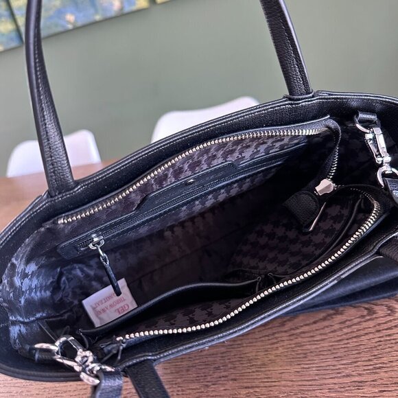 NWT! Karl Lagerfeld Maybelle Mini Tote Satchel Fur Patch Logo Black - Picture 5 of 7